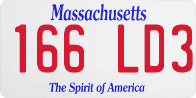 MA license plate 166LD3