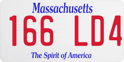 MA license plate 166LD4