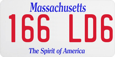 MA license plate 166LD6