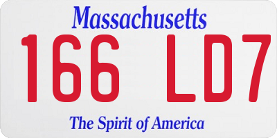 MA license plate 166LD7