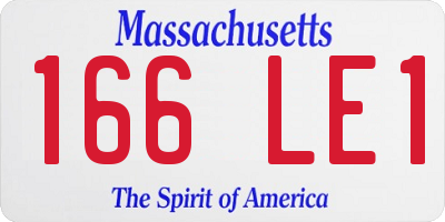MA license plate 166LE1