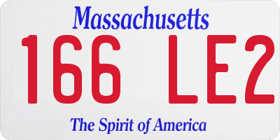 MA license plate 166LE2