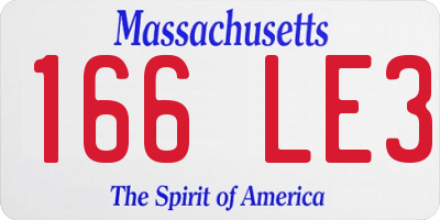MA license plate 166LE3