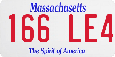 MA license plate 166LE4