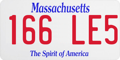 MA license plate 166LE5