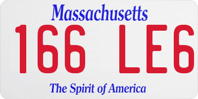 MA license plate 166LE6