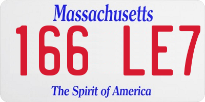 MA license plate 166LE7