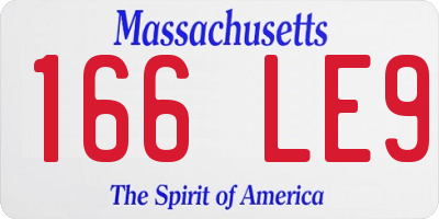 MA license plate 166LE9