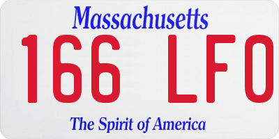MA license plate 166LF0