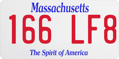MA license plate 166LF8