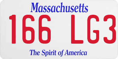 MA license plate 166LG3