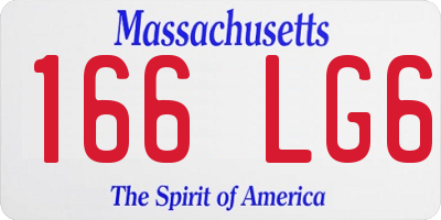 MA license plate 166LG6