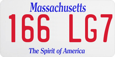 MA license plate 166LG7
