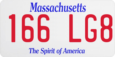 MA license plate 166LG8