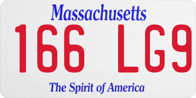 MA license plate 166LG9