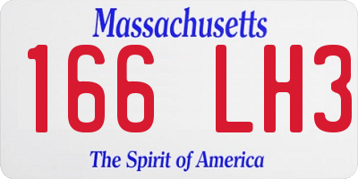 MA license plate 166LH3