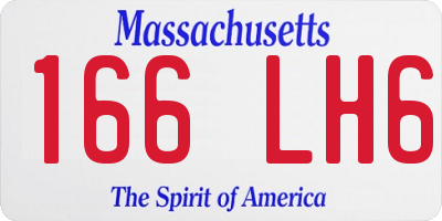MA license plate 166LH6