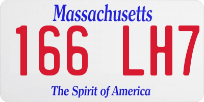 MA license plate 166LH7
