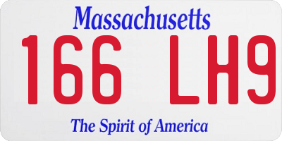 MA license plate 166LH9