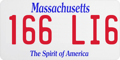 MA license plate 166LI6