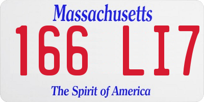 MA license plate 166LI7