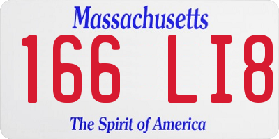 MA license plate 166LI8