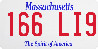 MA license plate 166LI9
