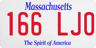 MA license plate 166LJ0