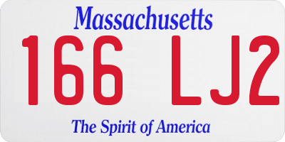 MA license plate 166LJ2