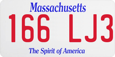 MA license plate 166LJ3