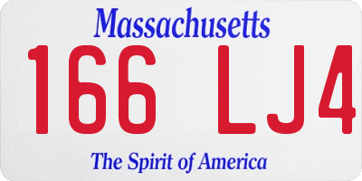 MA license plate 166LJ4
