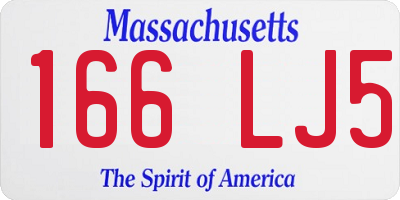 MA license plate 166LJ5