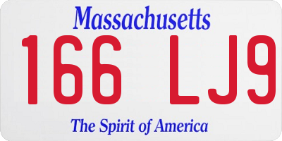MA license plate 166LJ9