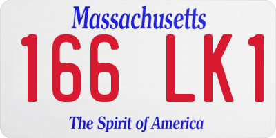 MA license plate 166LK1