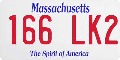 MA license plate 166LK2