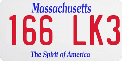 MA license plate 166LK3