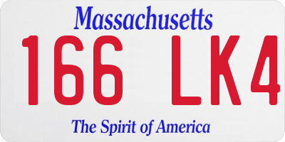 MA license plate 166LK4