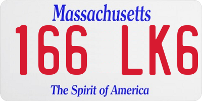 MA license plate 166LK6