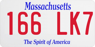 MA license plate 166LK7