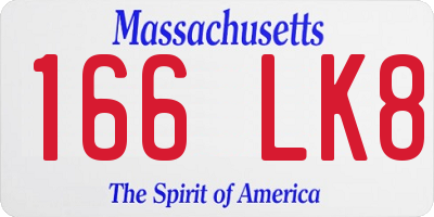 MA license plate 166LK8