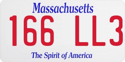 MA license plate 166LL3