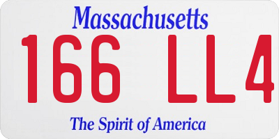 MA license plate 166LL4
