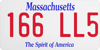 MA license plate 166LL5
