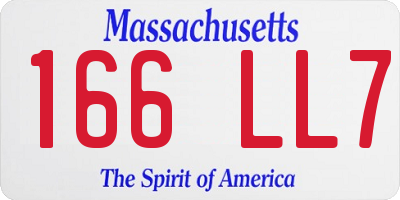 MA license plate 166LL7