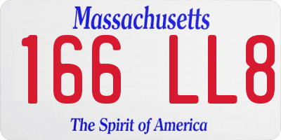 MA license plate 166LL8