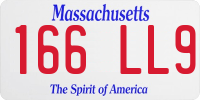 MA license plate 166LL9