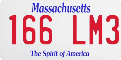 MA license plate 166LM3
