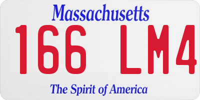 MA license plate 166LM4