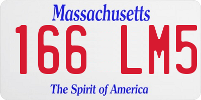 MA license plate 166LM5