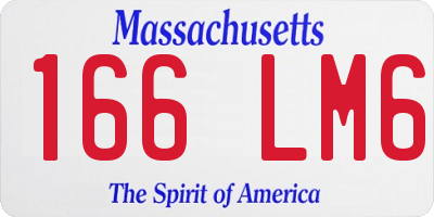 MA license plate 166LM6